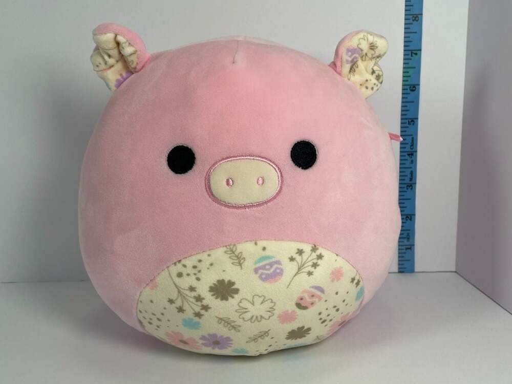 Squishmallows 8 inch Peter the Pink Pig with Floral Easter Egg Belly